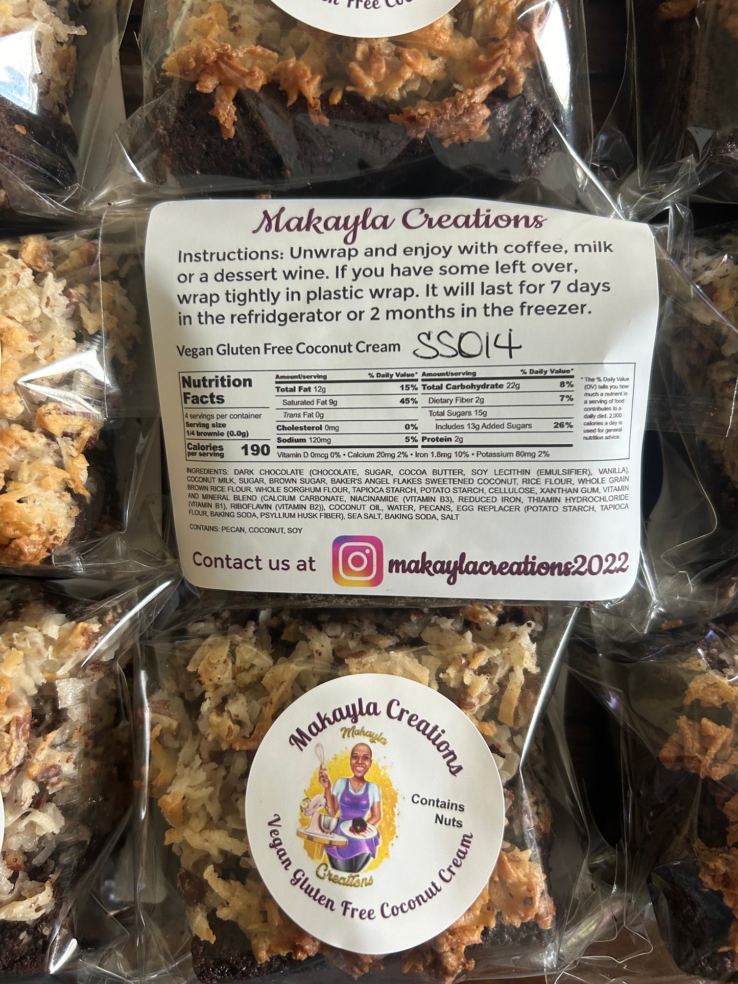 Gluten Free Vegan Coconut Cream Brownie