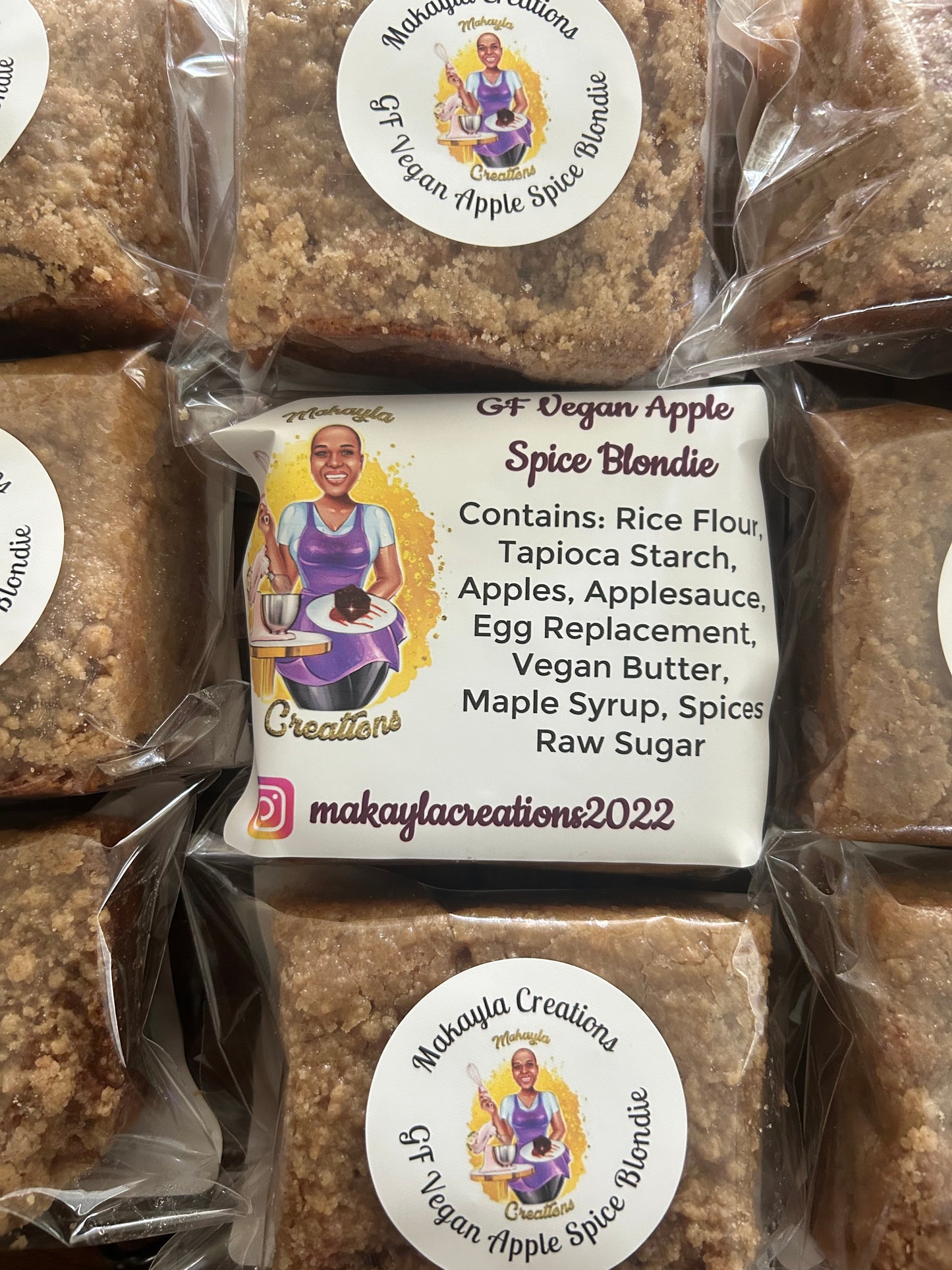 Gluten Free Vegan Apple Spice Blondie